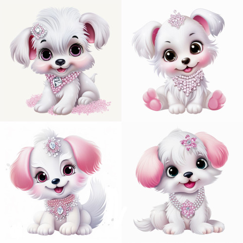 Kiskutyás faldekoráció | 8 + 24 db-os szett | 80 cm x 80 cm