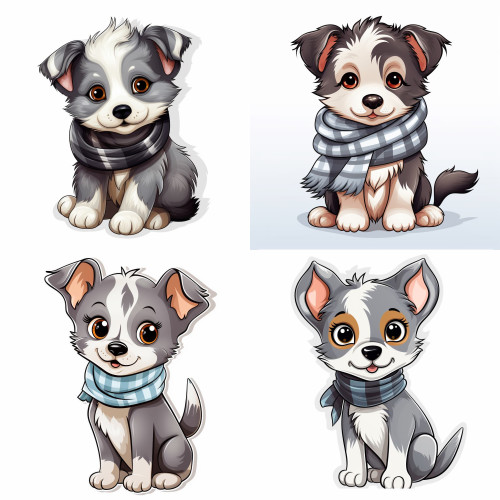 Kisfiú kutya sálban falmatrica | 8 + 24 db-os szett | 80 cm x 80 cm Kisfiú kutya sálban falmatrica | 8 + 24 db-os szett | 80 cm x 80 cm