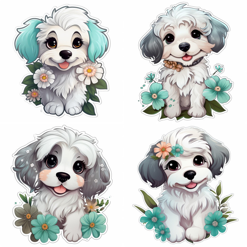 Aranyos Kutyás falmatrica, menta | 8 + 24 db-os szett | 80 cm x 80 cm Aranyos Kutyás falmatrica, menta | 8 + 24 db-os szett | 80 cm x 80 cm