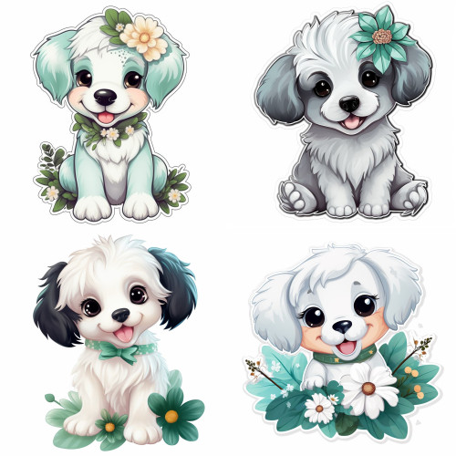 Kutyás mentás falmatrica csomag | 8 + 24 db-os szett | 80 cm x 80 cm