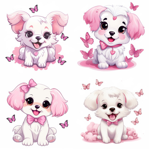 Kutya pillangókkal falmatrica gyerekeknek | 8 + 16 db-os szett | 80 cm x 80 cm