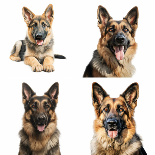 Németjuhász kutyás falmatrica | 8 + 12 db-os szett | 80 cm x 80 cm