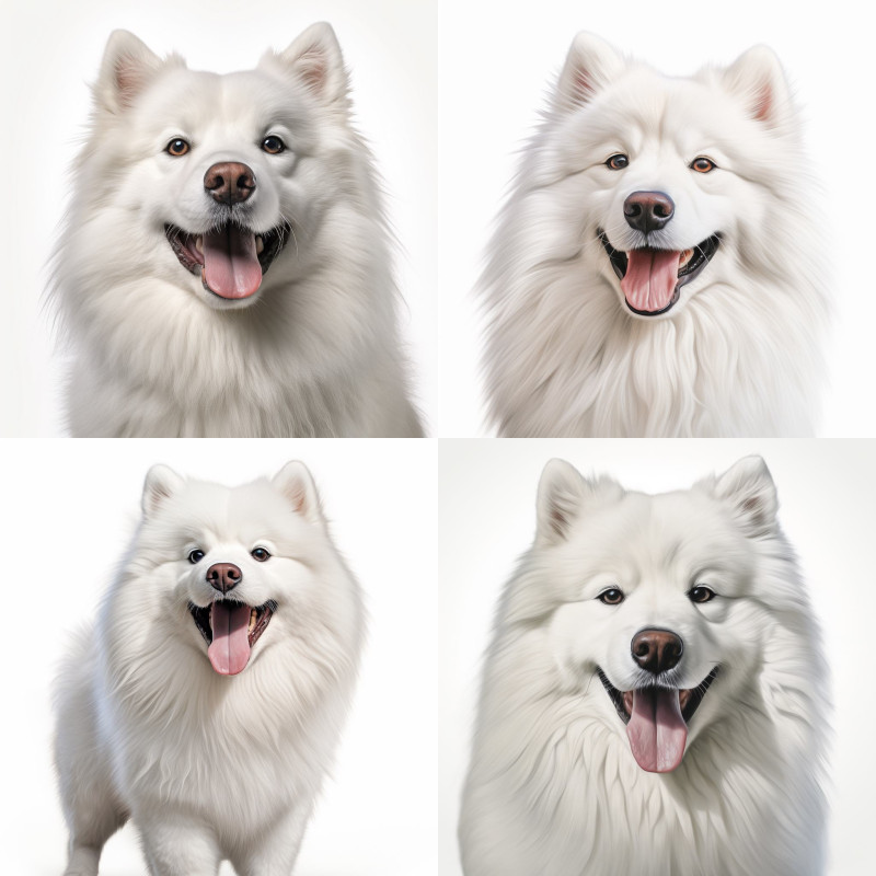 Élethű Samoyed kutyás falmatrica | 8 + 12 db-os szett | 80 cm x 80 cm