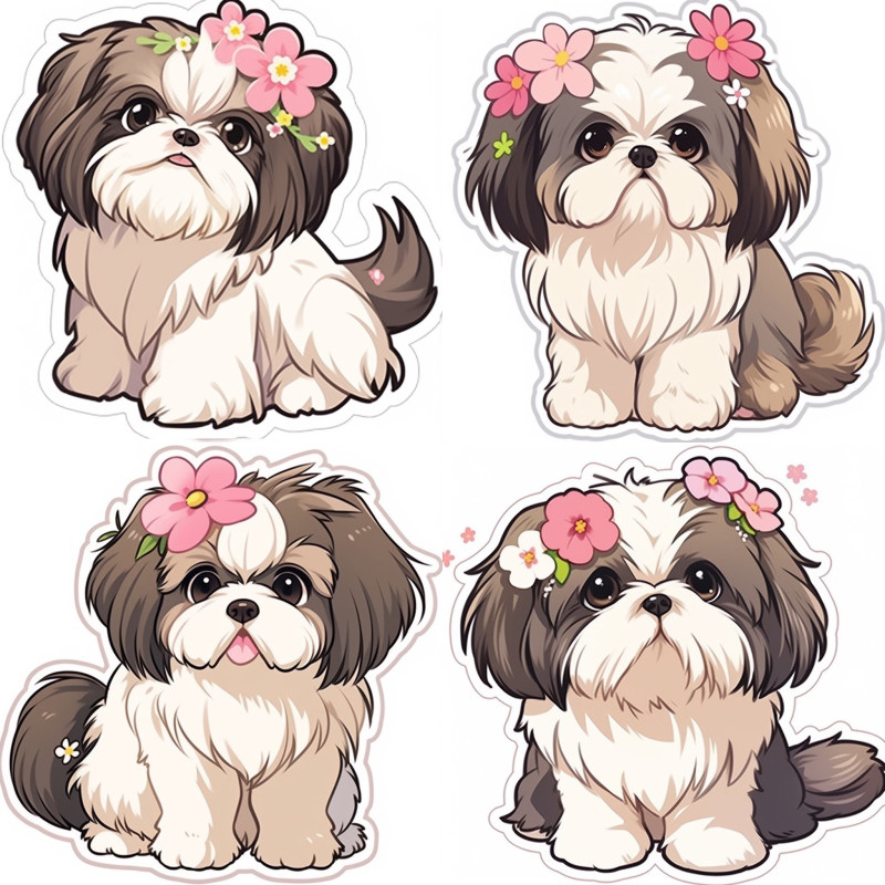 Shitzu Kutyás falmatrica | 8 + 24 db-os szett | 80 cm x 80 cm Shitzu Kutyás falmatrica | 8 + 24 db-os szett | 80 cm x 80 cm