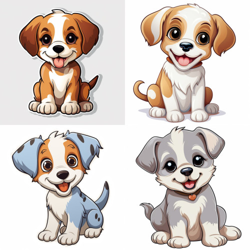 Kutyás falmatrica válogatás | 8 + 24 db-os szett | 80 cm x 80 cm