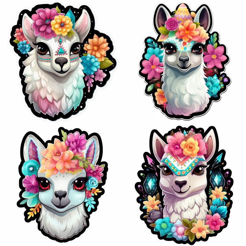 Lámás falmatrica, fekete körvonalas | 8 + 24 db-os szett | 80 cm x 80 cm