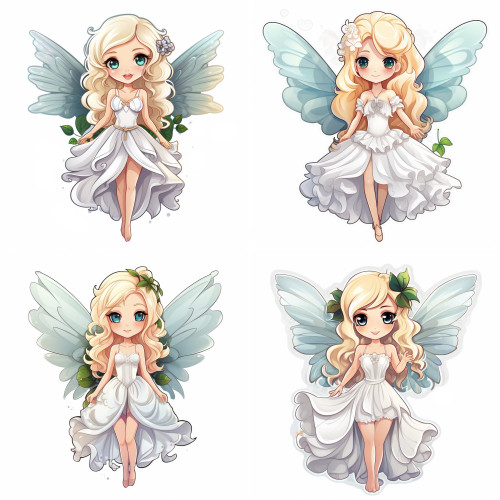 Fehér tündéres falmatrica | 8 + 12 db-os szett | 80 cm x 80 cm