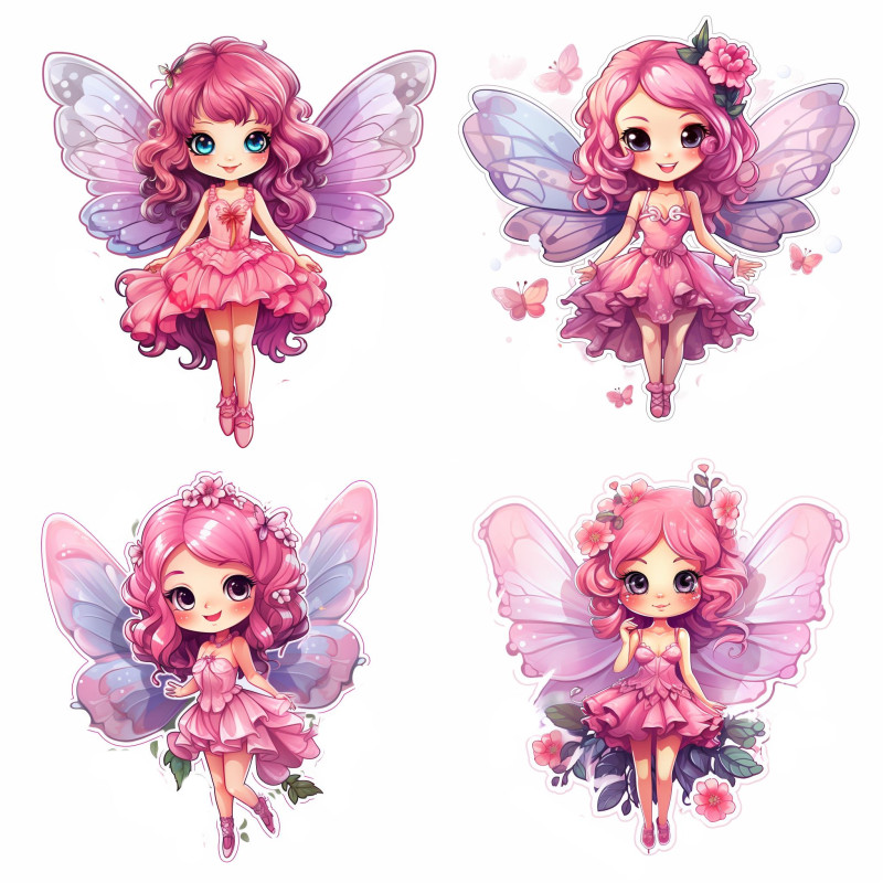 Rózsaszín tündéres falmatrica lepkékkel| 8 + 12 db-os szett | 80 cm x 80 cm Rózsaszín tündéres falmatrica lepkékkel| 8 + 12 db-os szett | 80 cm x 80 cm