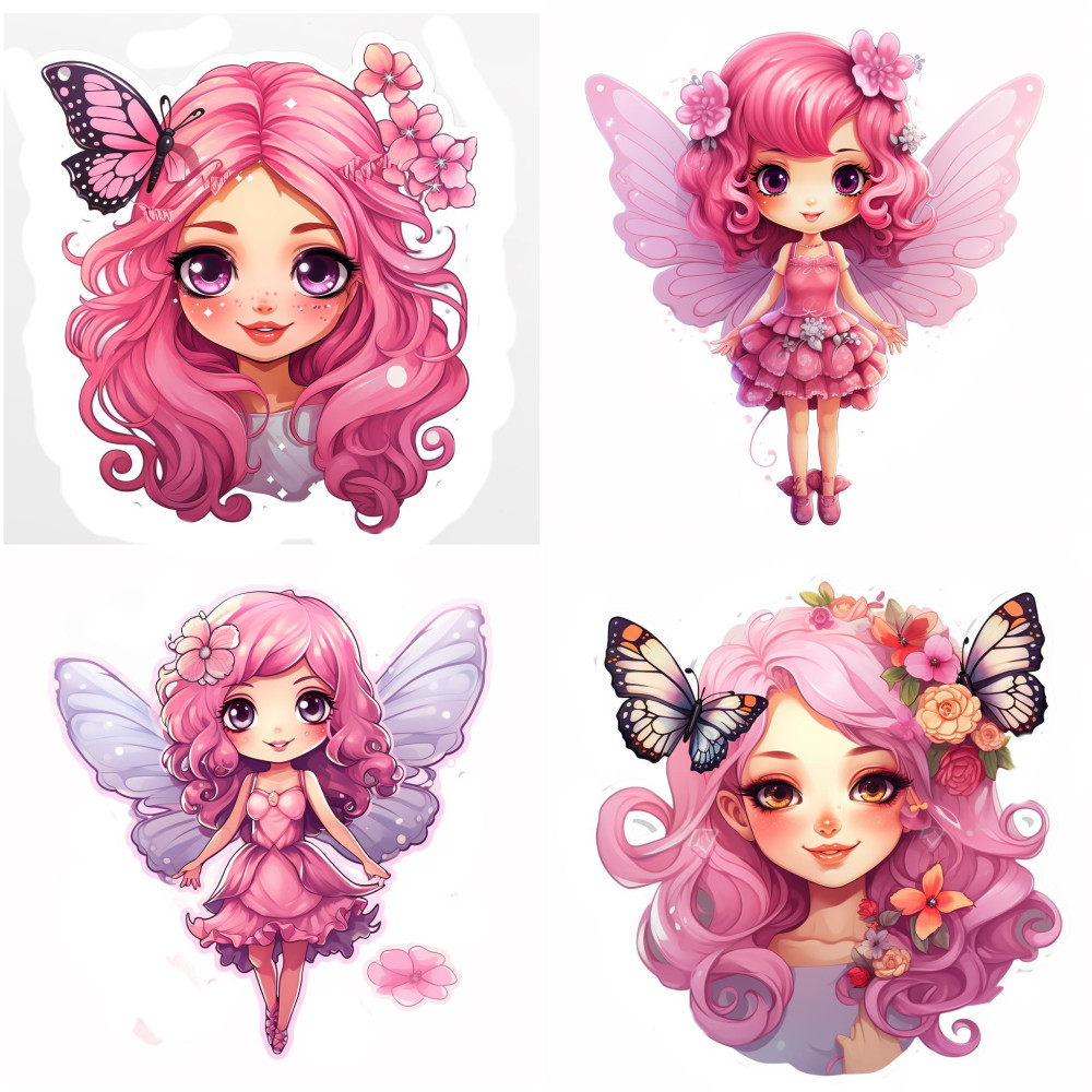 Pink tündéres falmatrica szett | 8 + 12 db-os szett | 80 cm x 80 cm