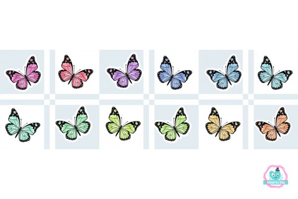 Pillangós falmatrica szett | 12 db-os szett | 45 cm x 15 cm 