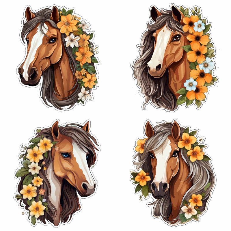 Barna Lovas gyerek falmatrica | 8 + 24 db-os szett | 80 cm x 80 cm