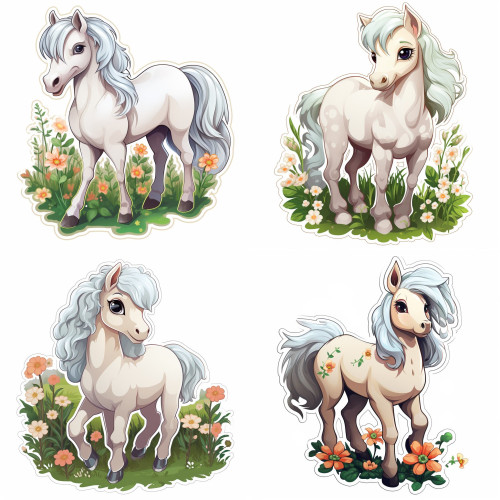 Fehér Lovas falmatrica, egész alakos | 8 + 24 db-os szett | 80 cm x 80 cm