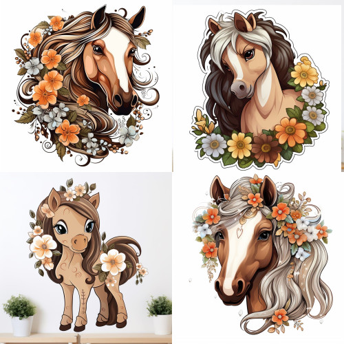 Lovas falmatrica válogatás | 8 + 24 db-os szett | 80 cm x 80 cm Lovas falmatrica válogatás | 8 + 24 db-os szett | 80 cm x 80 cm