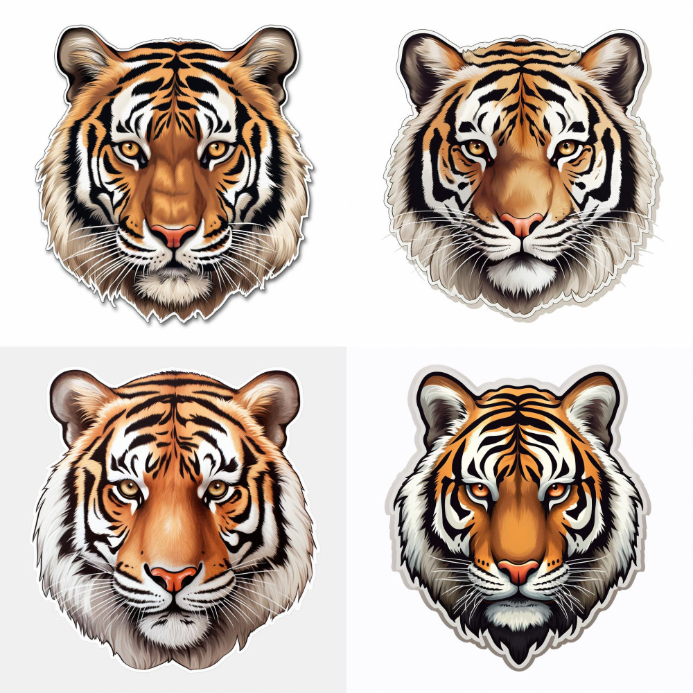 Élethű tigris fejes falmatrica | 8 + 24 db-os szett | 80 cm x 80 cm Élethű tigris fejes falmatrica | 8 + 24 db-os szett | 80 cm x 80 cm