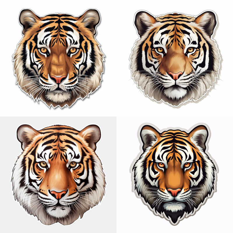 Élethű tigris fejes falmatrica | 8 + 24 db-os szett | 80 cm x 80 cm Élethű tigris fejes falmatrica | 8 + 24 db-os szett | 80 cm x 80 cm