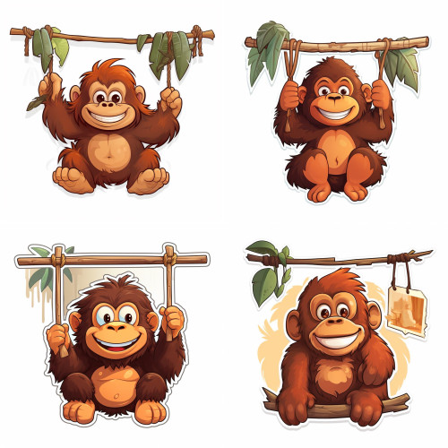 Majom hintázik falmatrica | 8 + 24 db-os szett | 80 cm x 80 cm