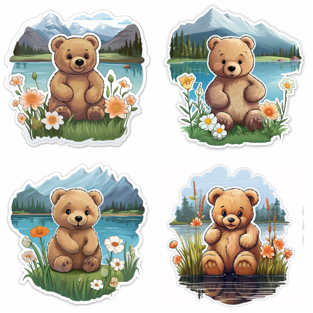 Maci a réten falmatrica | 8 + 24 db-os szett | 80 cm x 80 cm Maci a réten falmatrica | 8 + 24 db-os szett | 80 cm x 80 cm