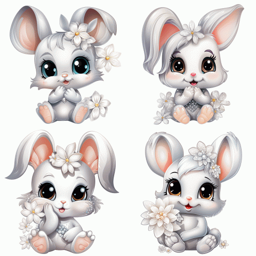 Nyuszis falmatrica | 8 + 24 db-os szett | 80 cm x 80 cm