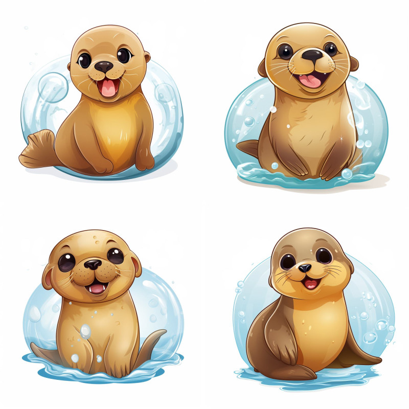 Fókás falmatrica | 8 + 24 db-os szett | 80 cm x 80 cm