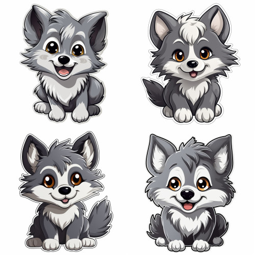 Farkas gyerek falmatrica | 8 + 24 db-os szett | 80 cm x 80 cm