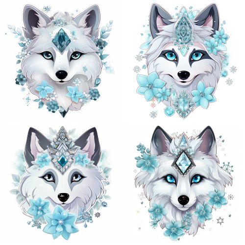 Felnőtt farkasos falmatrica | 8 + 24 db-os szett | 80 cm x 80 cm