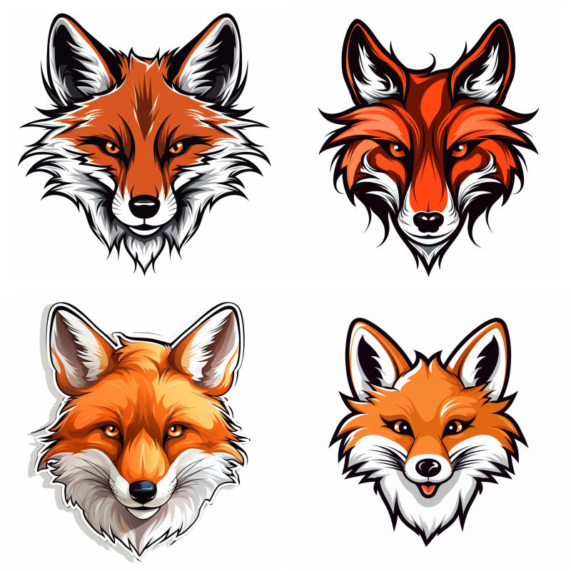 Róka fejes falmatrica | 8 + 24 db-os szett | 80 cm x 80 cm