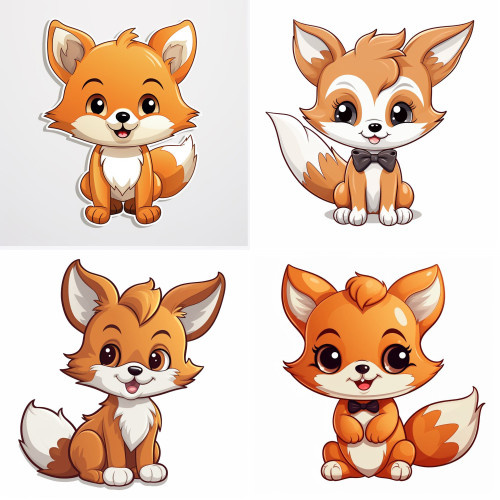 Vörösrókás gyerek falmatrica | 8 + 24 db-os szett | 80 cm x 80 cm