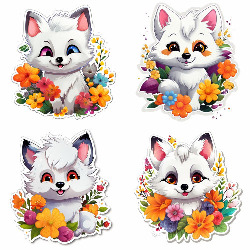 Rókás gyerek falmatrica | 8 + 24 db-os szett | 80 cm x 80 cm