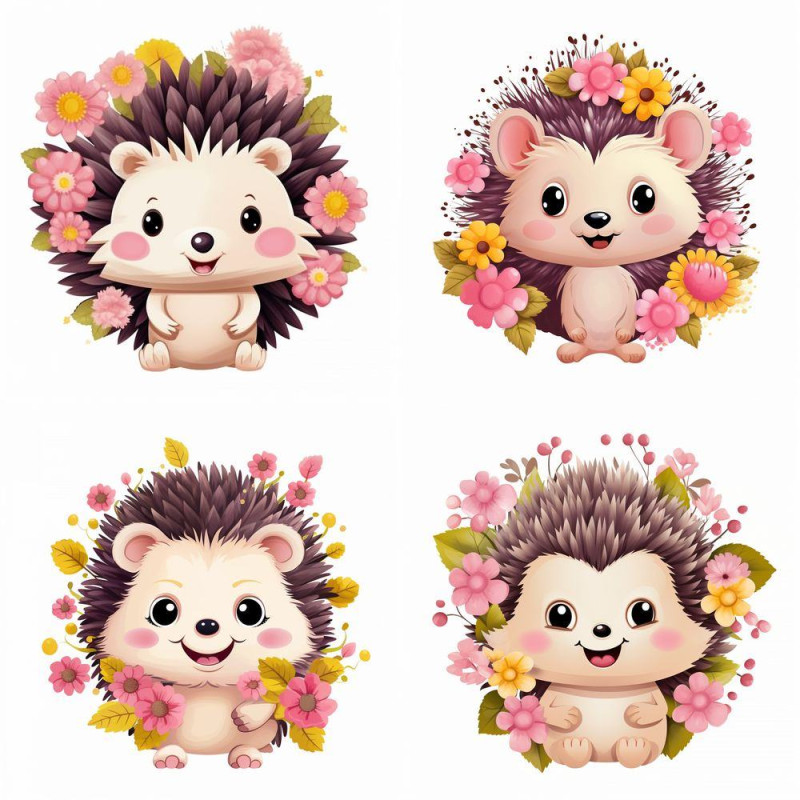 Barna sünis falmatrica, rózsaszín virágokkal | 8 + 24 db-os szett | 80 cm x 80 cm