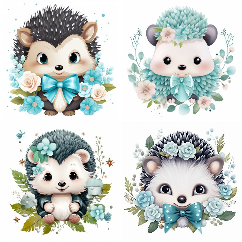 Sündisznós falmatrica válogatás | 8 + 24 db-os szett | 80 cm x 80 cm