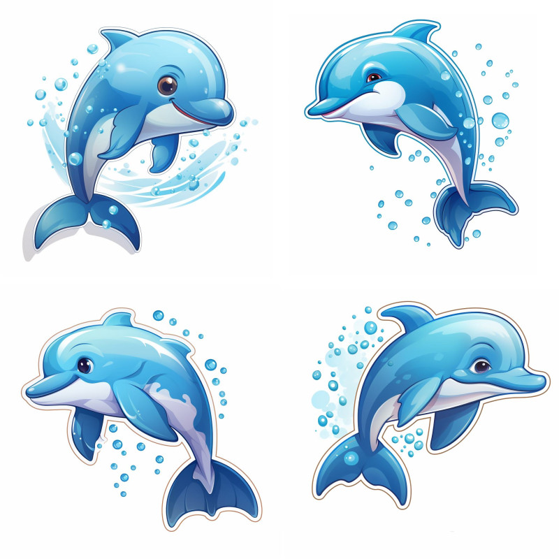 Delfines falmatrica | 8 + 24 db-os szett | 80 cm x 80 cm