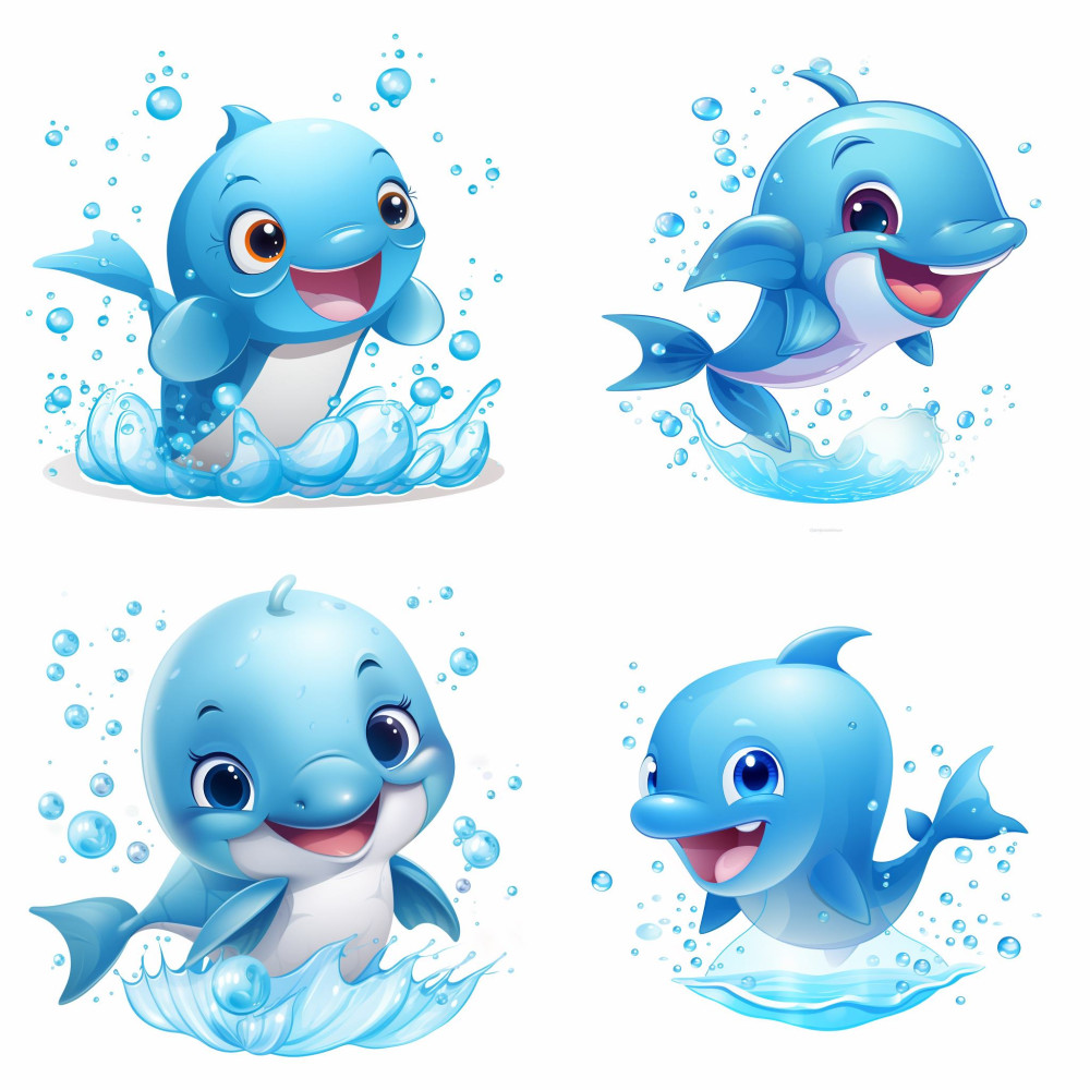 Delfines gyerek falmatrica, palackorrú | 8 + 40 db-os szett | 80 cm x 80 cm