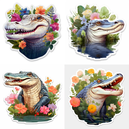 Krokodil a mocsárban falmatrica | 8 + 24 db-os szett | 80 cm x 80 cm