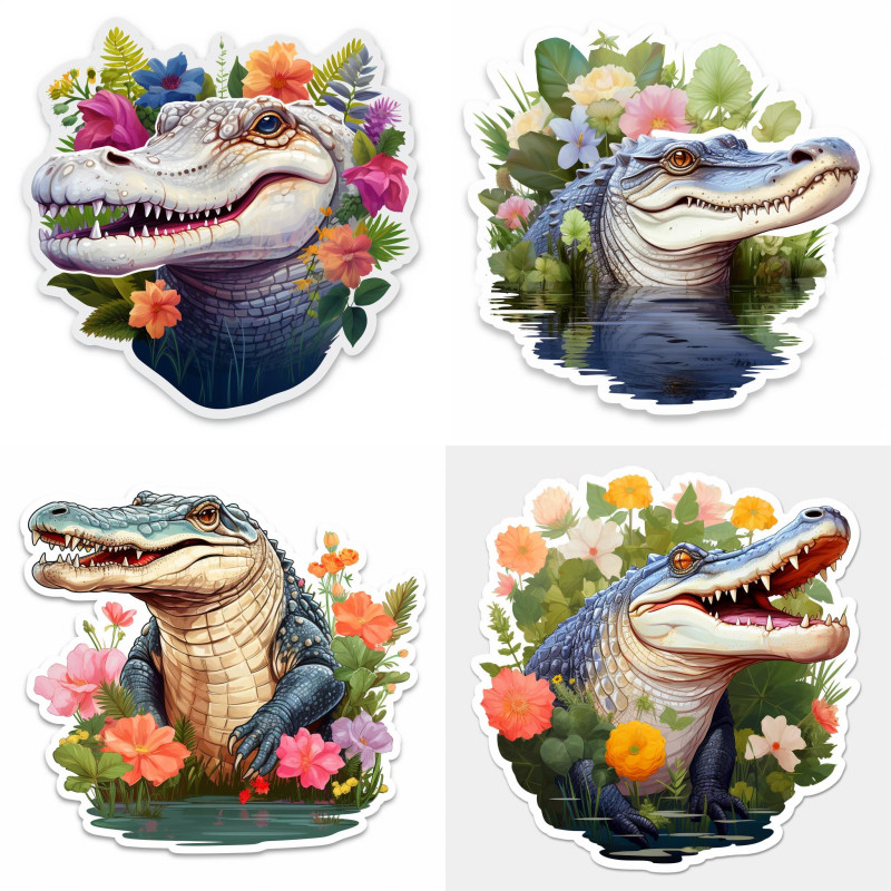 Krokodil a mocsárban falmatrica | 8 + 24 db-os szett | 80 cm x 80 cm Krokodil a mocsárban falmatrica | 8 + 24 db-os szett | 80 cm x 80 cm