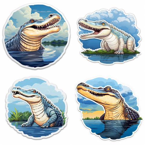 Krokodik faldekoráció | 8 + 40 db-os szett | 80 cm x 80 cm