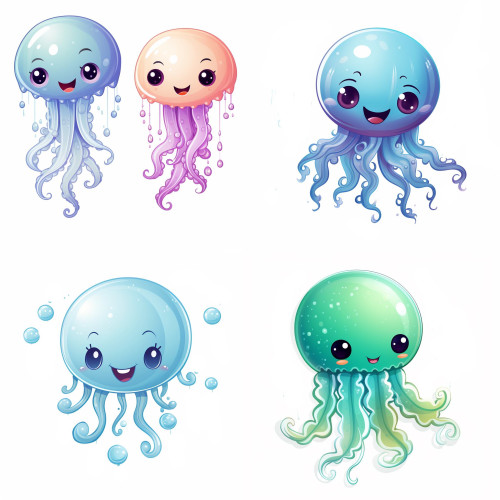 Medúzás falmatrica | 5 + 40 db-os szett | 80 cm x 80 cm