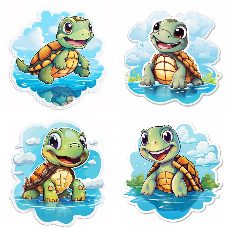 Teknősök a vízben gyerek faldekoráció | 8 + 24 db-os szett | 80 cm x 80 cm Teknősök a vízben gyerek faldekoráció | 8 + 24 db-os szett | 80 cm x 80 cm