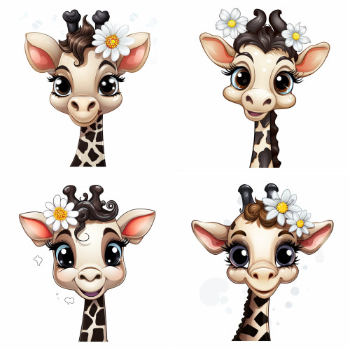 Szép zsiráfos állatos falmatrica | 8 + 24 db-os szett | 80 cm x 80 cm Szép zsiráfos állatos falmatrica | 8 + 24 db-os szett | 80 cm x 80 cm