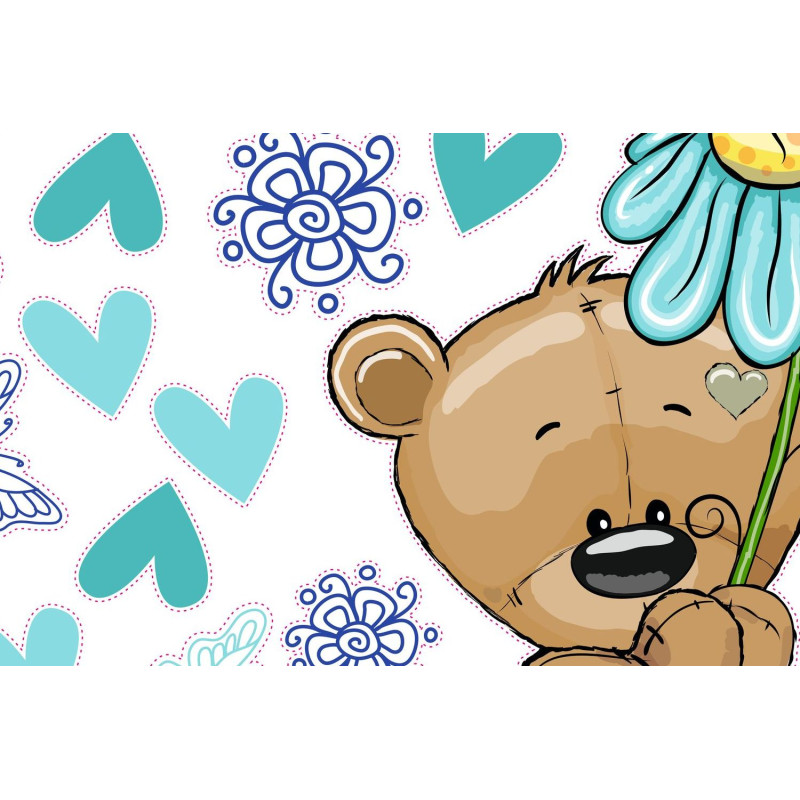 Maci kék virággal | 30 db-os szett | 70 cm x 45 cm-től