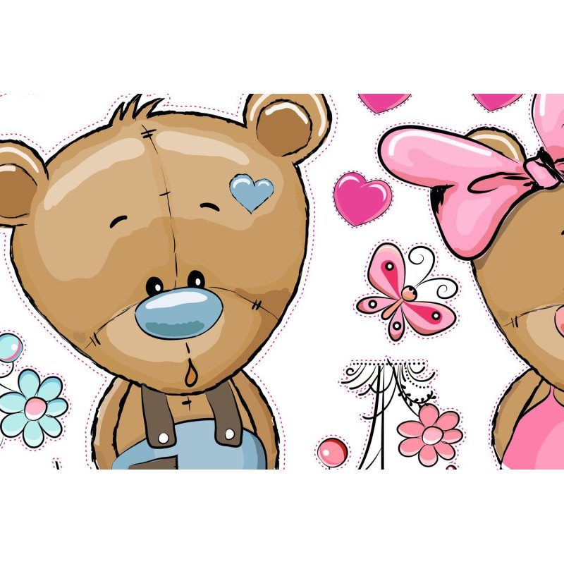 Maci fiú, maci lány nyaral falmatrica | 28 db-os szett | 70 cm x 45 cm-től