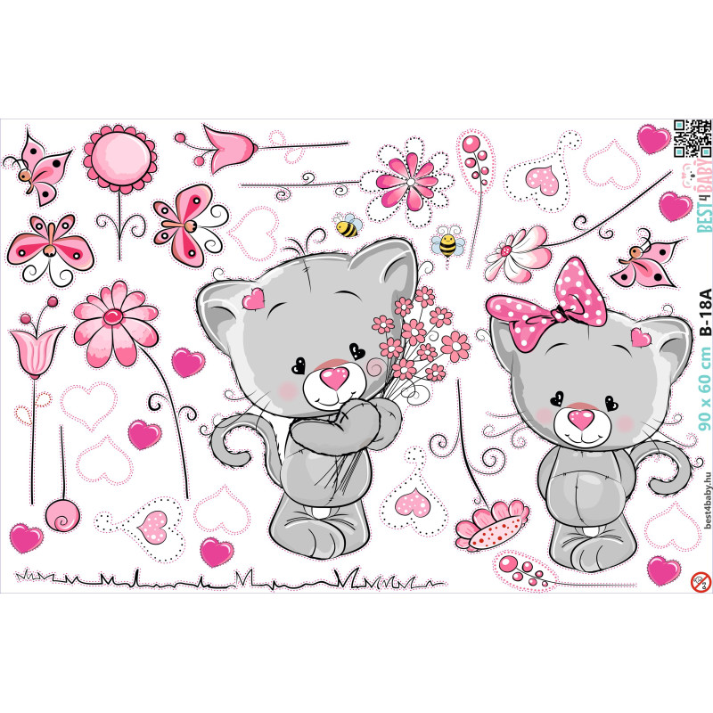 Cicák szerelmes pár | 35 db-os szett | 70 cm x 45 cm-től