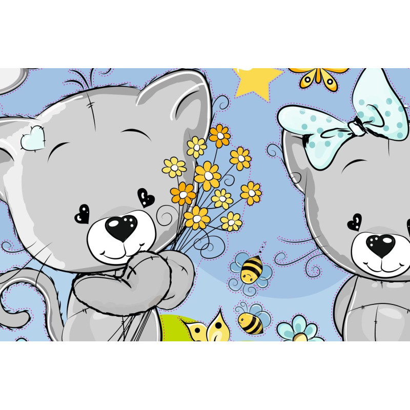 Cicás kisfiú szoba falmatrica | 45 db-os szett | 70 cm x 45 cm-től