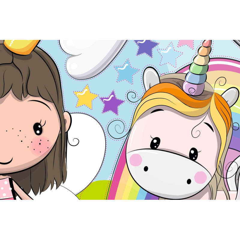 Királylány, unikornis falmatrica | 33 db-os szett | 70 cm x 45 cm-től