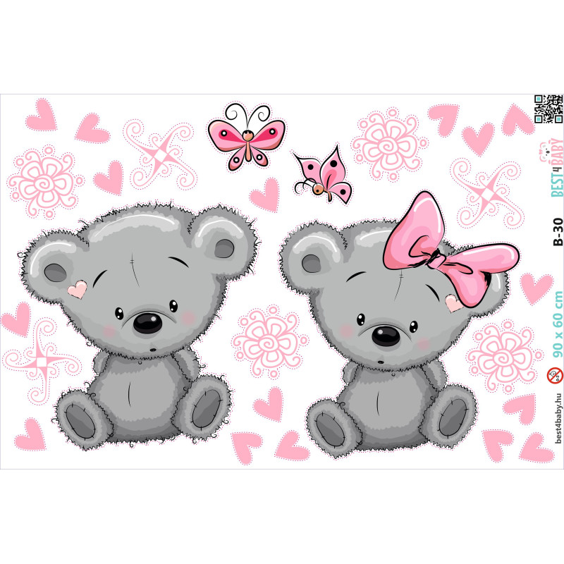 Koala kislány, pink | 27 db-os szett | 70 cm x 45 cm-től