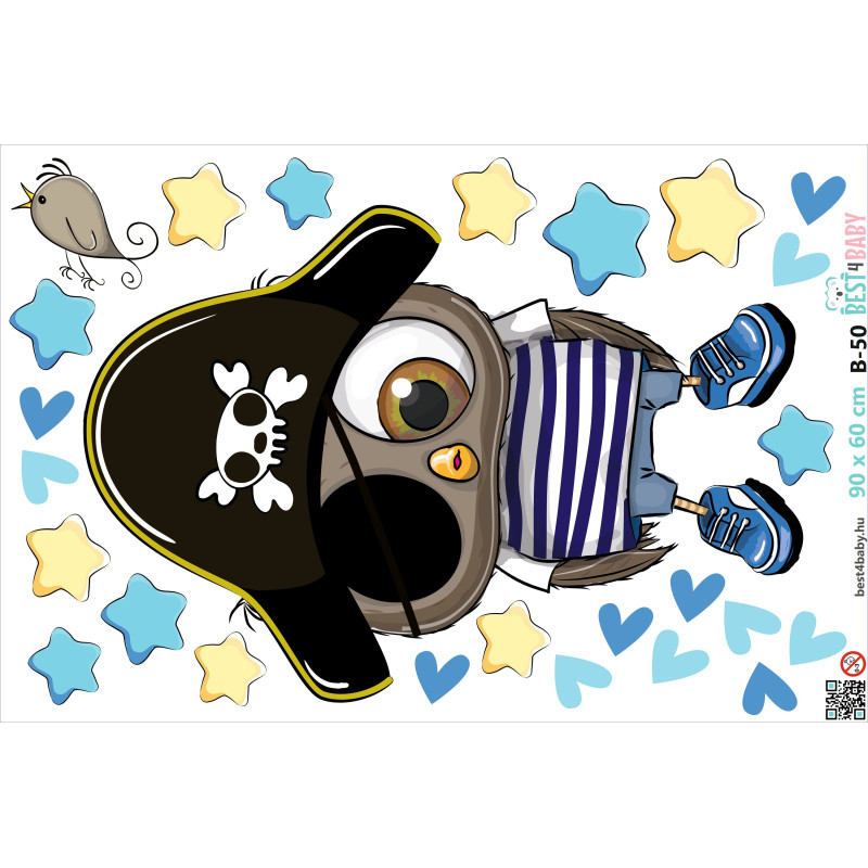 Kalóz baglyos falmatrica | 26 db-os szett | 70 cm x 45 cm-től