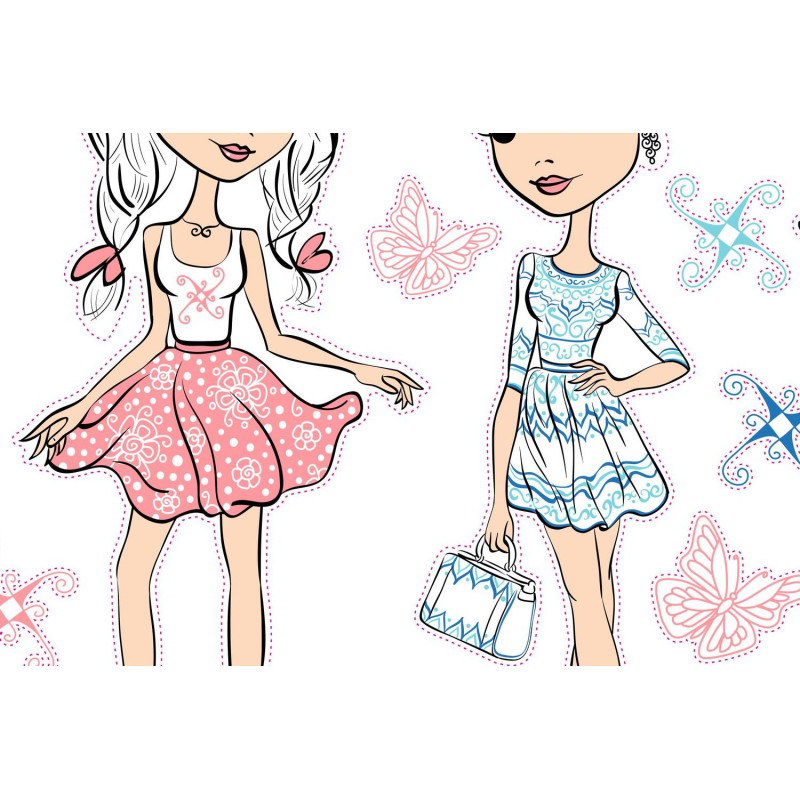 Lányok falmatrica | 20 db-os szett | 70 cm x 45 cm-től