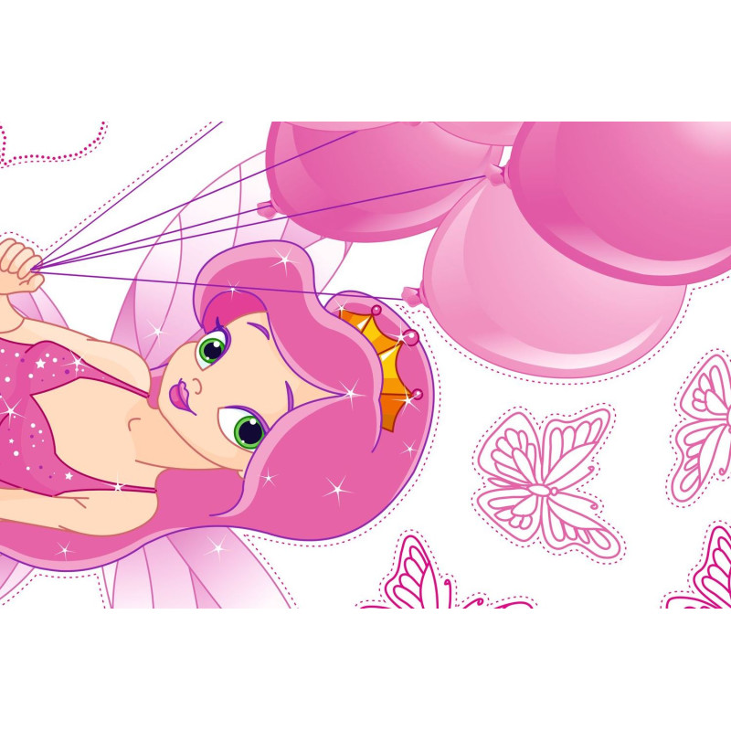 Pink tündér lufival falmatrica | 23 db-os szett | 70 cm x 45 cm-től