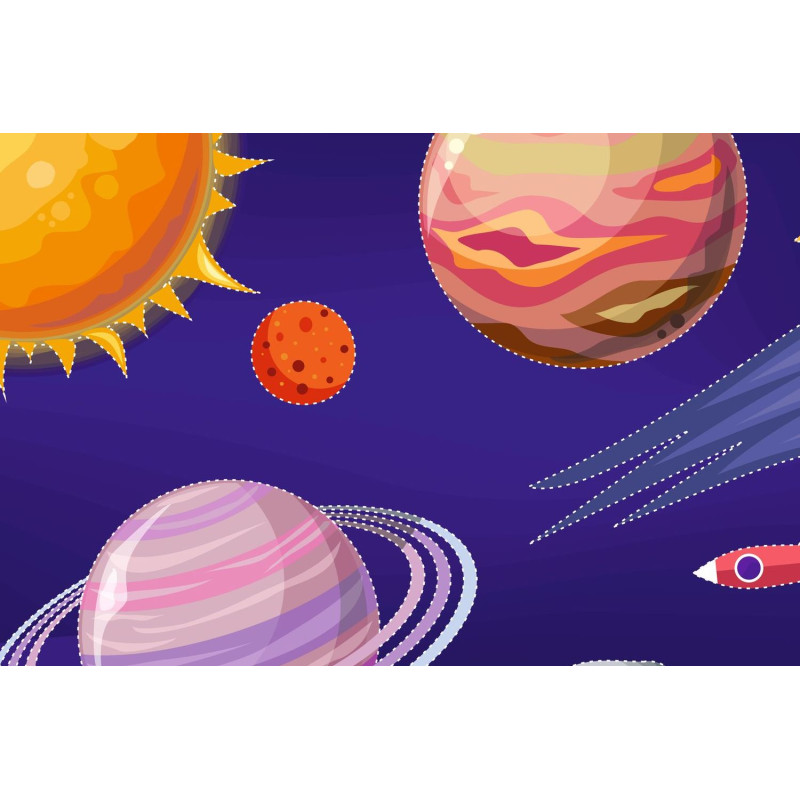 Naprendszer, bolygós falmatrica szett | 16 db-os szett | 70 cm x 45 cm-től