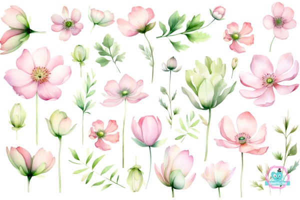 Virágos falmatrica, pink PRÉMIUM  | 29 db-os szett | 70 cm x 45 cm