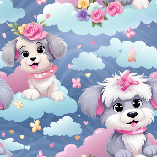 Kutyás gyerekszoba tapéta, lux | 50 cm x 250 cm